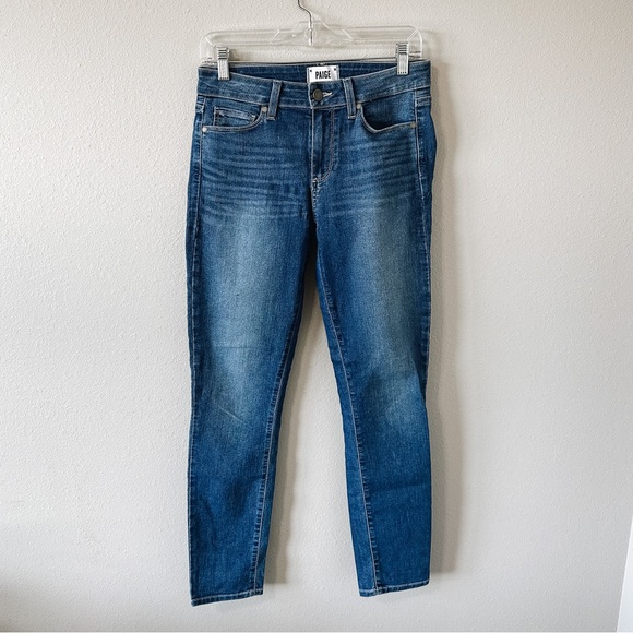 PAIGE | Anthropologie Skyline Ankle Peg Jeans Size 28 Medium Wash - Picture 2 of 12